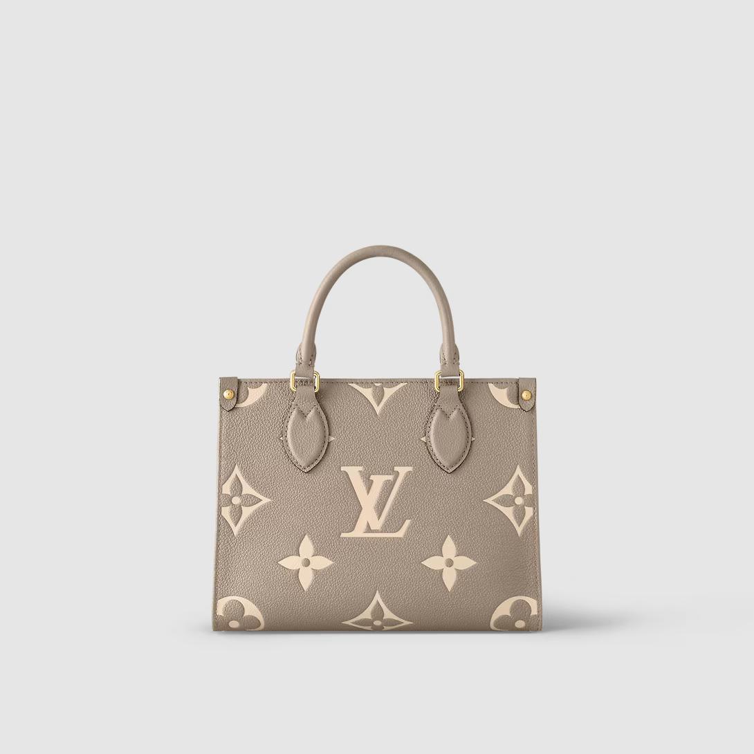 Túi Louis Vuitton Onthego Pm Da Bicolor Monogram Empreinte Nữ Xám Nâu
